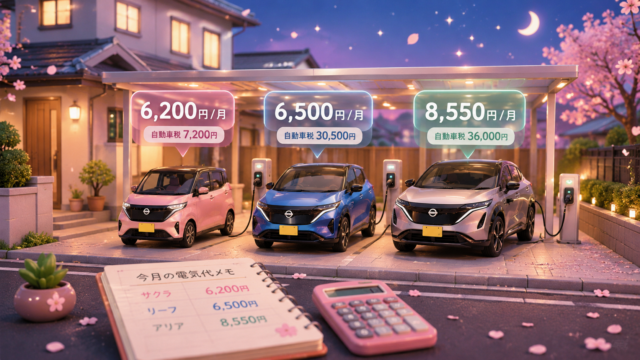 「我が家の月1,700km」にサクラ・リーフ・アリアを当てはめたら？——年6万円差が出た現実シミュレーション