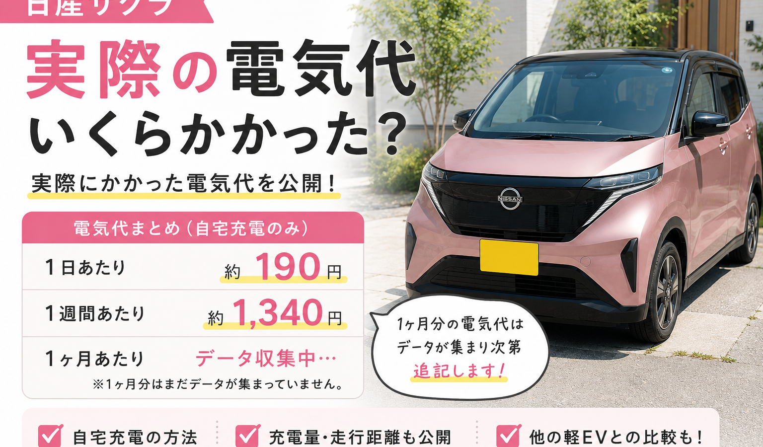 軽EVの電気代、本当に安いの？サクラで17日間・約880km走ったリアルデータを公開します
