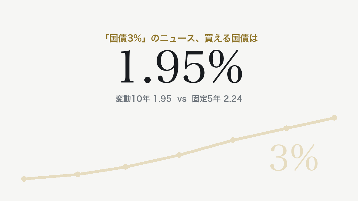 個人向け国債は「3%」じゃなかった｜変動10年1.95%・固定5年2.24%でも変動を選ぶ理由（2026年9月募集分）